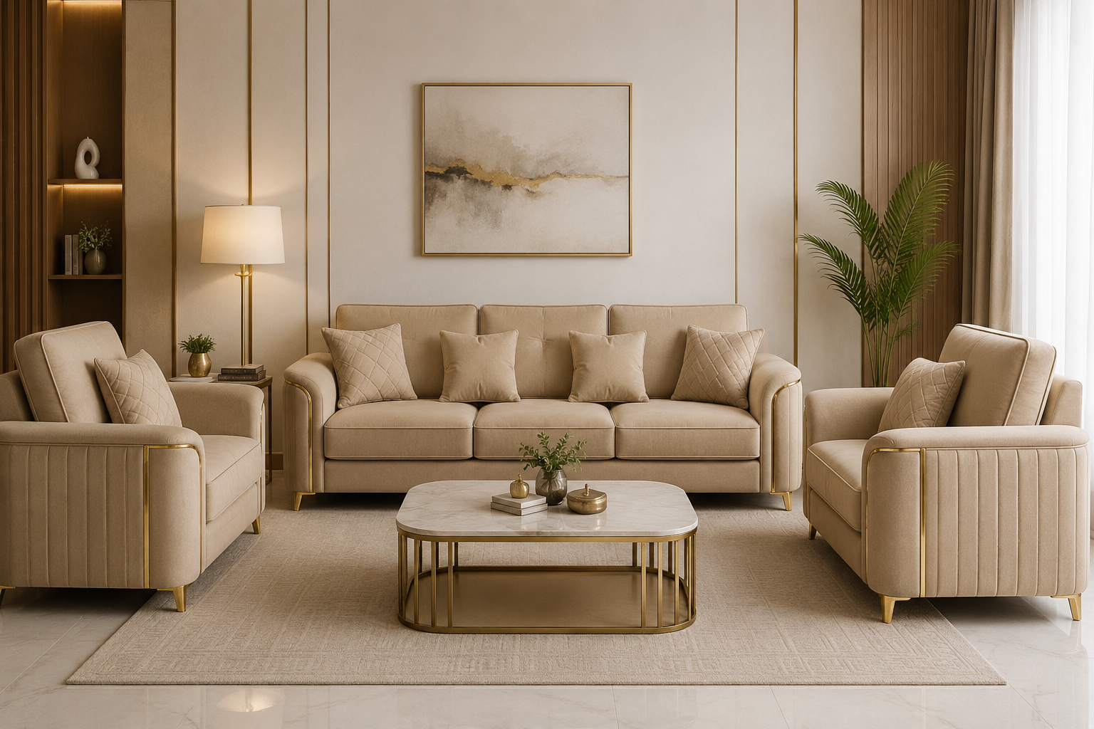 Luxury 3 Seater Sofa Set - Image 4