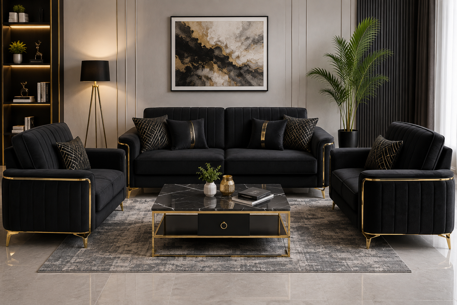 Luxury 3 Seater Sofa Set - Image 3