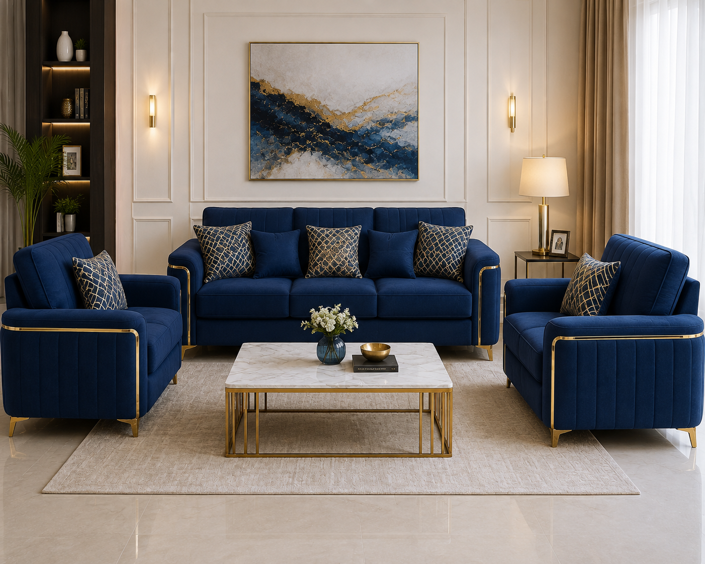 Luxury 3 Seater Sofa Set - Image 5